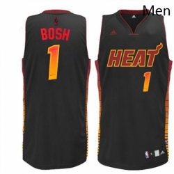 Mens Adidas Miami Heat 1 Chris Bosh Swingman Black Vibe NBA Jersey