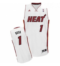 Mens Adidas Miami Heat 1 Chris Bosh Swingman White Home NBA Jersey