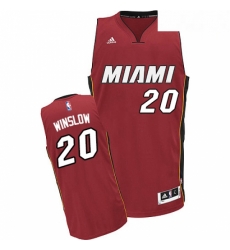 Mens Adidas Miami Heat 20 Justise Winslow Swingman Red Alternate NBA Jersey