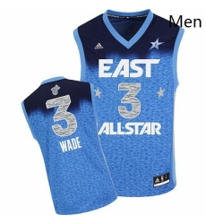 Mens Adidas Miami Heat 3 Dwyane Wade Authentic Blue 2012 All Star NBA Jersey