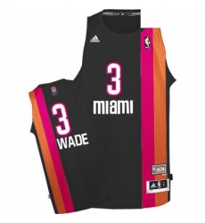 Mens Adidas Miami Heat 3 Dwyane Wade Swingman Black ABA Hardwood Classic NBA Jersey