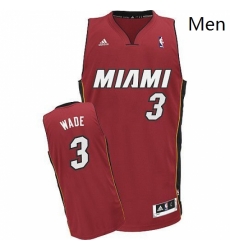Mens Adidas Miami Heat 3 Dwyane Wade Swingman Red Alternate NBA Jersey
