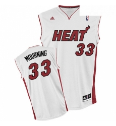 Mens Adidas Miami Heat 33 Alonzo Mourning Swingman White Home NBA Jersey