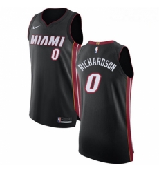 Mens Nike Miami Heat 0 Josh Richardson Authentic Black Road NBA Jersey Icon Edition