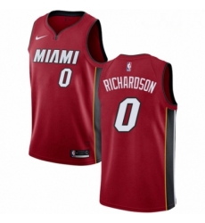 Mens Nike Miami Heat 0 Josh Richardson Authentic Red NBA Jersey Statement Edition