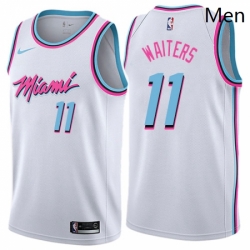 Mens Nike Miami Heat 11 Dion Waiters Authentic White NBA Jersey City Edition
