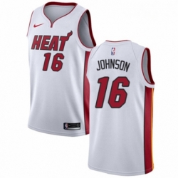 Mens Nike Miami Heat 16 James Johnson Authentic NBA Jersey Association Edition