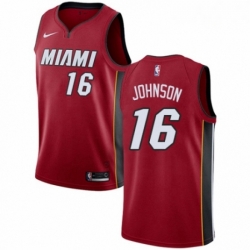 Mens Nike Miami Heat 16 James Johnson Swingman Red NBA Jersey Statement Edition