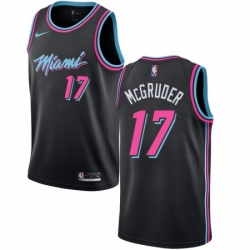 Mens Nike Miami Heat 17 Rodney McGruder Swingman Black NBA Jersey City Edition 
