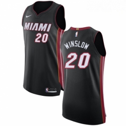Mens Nike Miami Heat 20 Justise Winslow Authentic Black Road NBA Jersey Icon Edition
