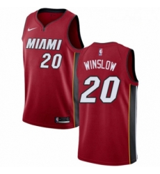 Mens Nike Miami Heat 20 Justise Winslow Authentic Red NBA Jersey Statement Edition