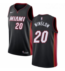 Mens Nike Miami Heat 20 Justise Winslow Swingman Black Road NBA Jersey Icon Edition