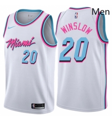 Mens Nike Miami Heat 20 Justise Winslow Swingman White NBA Jersey City Edition