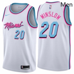 Mens Nike Miami Heat 20 Justise Winslow Swingman White NBA Jersey City Edition