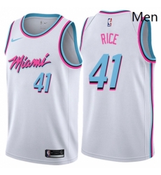 Mens Nike Miami Heat 41 Glen Rice Authentic White NBA Jersey City Edition