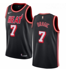 Mens Nike Miami Heat 7 Goran Dragic Authentic Black Black Fashion Hardwood Classics NBA Jersey