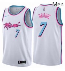 Mens Nike Miami Heat 7 Goran Dragic Swingman White NBA Jersey City Edition