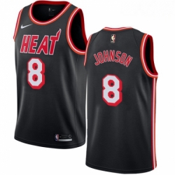 Mens Nike Miami Heat 8 Tyler Johnson Authentic Black Black Fashion Hardwood Classics NBA Jersey 