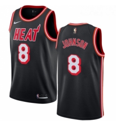 Mens Nike Miami Heat 8 Tyler Johnson Swingman Black Black Fashion Hardwood Classics NBA Jersey 