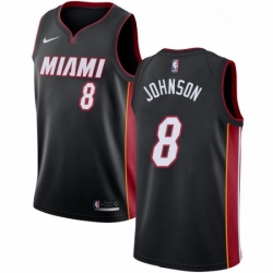 Mens Nike Miami Heat 8 Tyler Johnson Swingman Black Road NBA Jersey Icon Edition 