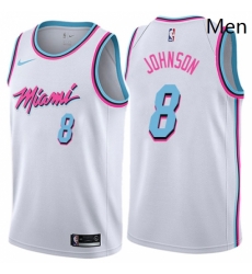 Mens Nike Miami Heat 8 Tyler Johnson Swingman White NBA Jersey City Edition 