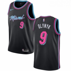 Mens Nike Miami Heat 9 Kelly Olynyk Swingman Black NBA Jersey City Edition 
