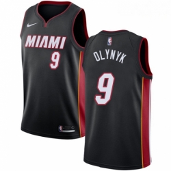 Mens Nike Miami Heat 9 Kelly Olynyk Swingman Black Road NBA Jersey Icon Edition 