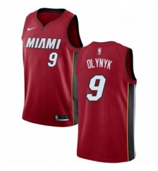 Mens Nike Miami Heat 9 Kelly Olynyk Swingman Red NBA Jersey Statement Edition 