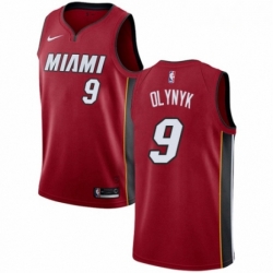 Mens Nike Miami Heat 9 Kelly Olynyk Swingman Red NBA Jersey Statement Edition 