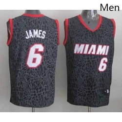 Miami Heat 6 LeBron James Black Crazy Light NBA Jersey 