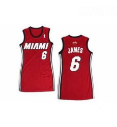 Women NBA Heat 6 LeBron James Red Stitched NBA Jersey