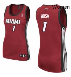 Womens Adidas Miami Heat 1 Chris Bosh Authentic Red Alternate NBA Jersey