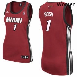 Womens Adidas Miami Heat 1 Chris Bosh Swingman Red Alternate NBA Jersey