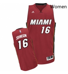 Womens Adidas Miami Heat 16 James Johnson Swingman Red Alternate NBA Jersey