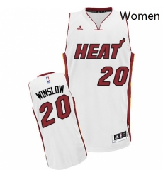 Womens Adidas Miami Heat 20 Justise Winslow Swingman White Home NBA Jersey