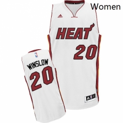 Womens Adidas Miami Heat 20 Justise Winslow Swingman White Home NBA Jersey