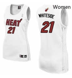 Womens Adidas Miami Heat 21 Hassan Whiteside Swingman White Home NBA Jersey