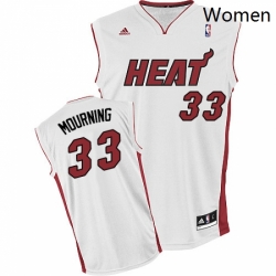 Womens Adidas Miami Heat 33 Alonzo Mourning Swingman White Home NBA Jersey