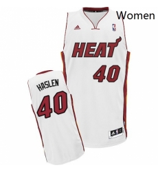 Womens Adidas Miami Heat 40 Udonis Haslem Swingman White Home NBA Jersey