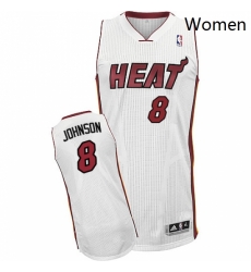Womens Adidas Miami Heat 8 Tyler Johnson Authentic White Home NBA Jersey 