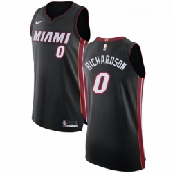 Womens Nike Miami Heat 0 Josh Richardson Authentic Black Road NBA Jersey Icon Edition