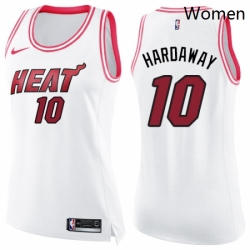 Womens Nike Miami Heat 10 Tim Hardaway Swingman WhitePink Fashion NBA Jersey