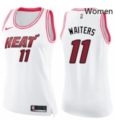Womens Nike Miami Heat 11 Dion Waiters Swingman WhitePink Fashion NBA Jersey