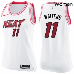 Womens Nike Miami Heat 11 Dion Waiters Swingman WhitePink Fashion NBA Jersey
