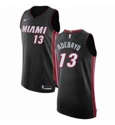 Womens Nike Miami Heat 13 Edrice Adebayo Authentic Black Road NBA Jersey Icon Edition 
