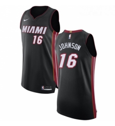 Womens Nike Miami Heat 16 James Johnson Authentic Black Road NBA Jersey Icon Edition