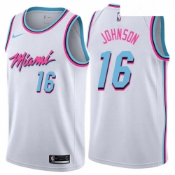 Womens Nike Miami Heat 16 James Johnson Swingman White NBA Jersey City Edition