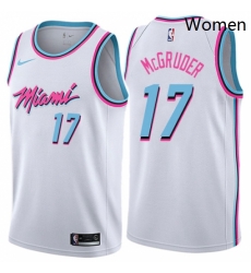 Womens Nike Miami Heat 17 Rodney McGruder Swingman White NBA Jersey City Edition 