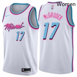 Womens Nike Miami Heat 17 Rodney McGruder Swingman White NBA Jersey City Edition 