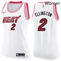 Womens Nike Miami Heat 2 Wayne Ellington Swingman WhitePink Fashion NBA Jersey